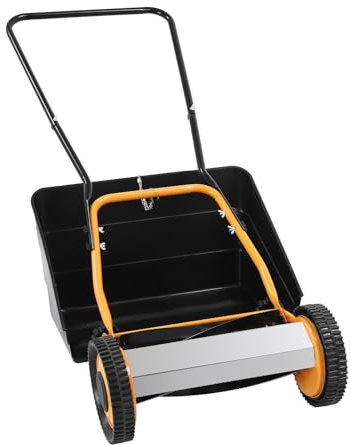 Tondeuse à gazon manuelle de 35,56 cm - Largeur de coupe manuelle : 12 à 42 mm - 2 roues pour un entretien facile de la pelouse dans le jardin - Pour les petits jardins et les villas privées