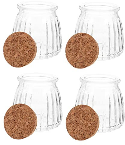 GOOHOCHY 4 Piezas Corchos De Botellas De Vidrio Botellas Transparentes Corcho Frascos De Deseos Diy Para Manualidades Vacías Para Almacenar y Transportar Eventos