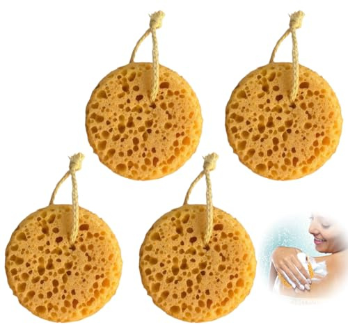 VONJUMA - Esponjas de baño de nido de abeja, esponja suave y exfoliante de espuma densa para una limpieza suave y profunda para hombres y mujeres