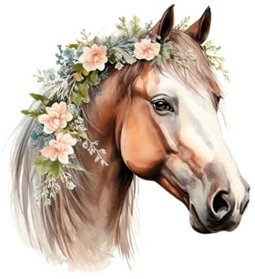 Edible print 5 Pretty Horse Cake topper decoration icing paper - uncut