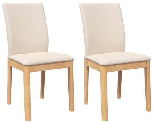 vidaXL Sedie da Pranzo con Cuscini 2 pz in Legno Massello di Hevea