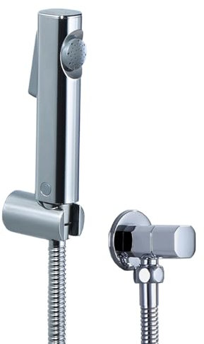 TYMYW Handheld Bidet Sprayer for Toilet with 1.5M Shower Tube Wall-Mounted Bidet Shower Kit for Bathroom Chrome Silver