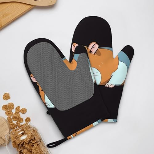 Lot de 2 gants de cuisine en silicone, résistants à la chaleur, antidérapants, doublure en coton doux, gants de cuisson souriants pour la cuisine, la pâtisserie, le grill, le micro-ondes