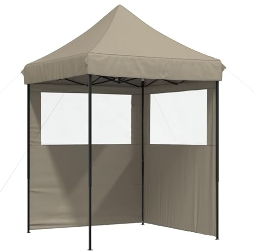 Tonnelle de Jardin Pliable, Tente de Réception Pavillon Barnum de Jardin avec 2 parois latérales 200x200x306 cm