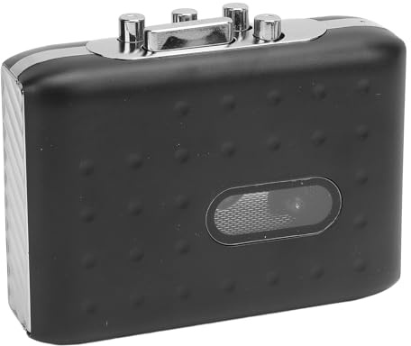 PUSOKEI Portable Cassette Tape Recorder Player, USB C Cassette to MP3 Converter with Headphone Jack, Built in Microphone, for Music Recording and Playback