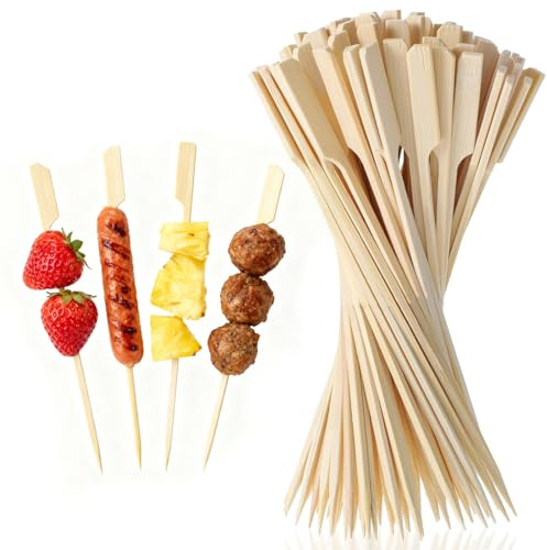 VYNZOR 200 Piezas Palillos de Bambú 9cm, Pinchos para Aperitivos, Cócteles, Frutas, Barbacoas y Sándwiches, Punta Delicada y Superficie Pulida, para Fiestas