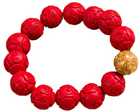 WBYSFR Natural Transfer Beads Vermilion Beads Armband Men Armband