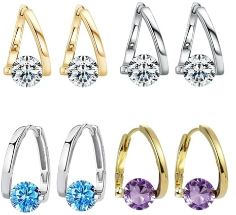 4 Paires Boucle D'oreille Magnétique Boucle D'oreille en Germanium Régule Champ Énergétique Détend Corps L'esprit Sophistiqué Polyvalent Cadeaux pour Filles, Mères, Amies et Sœurs