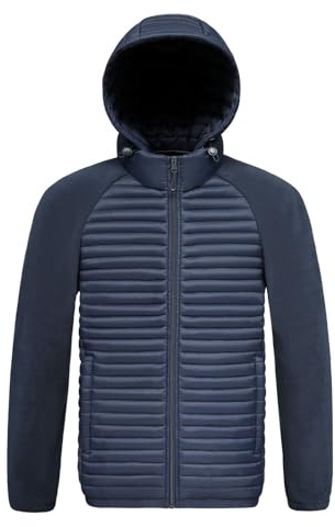 Winter Jacket with Hood Heavy Duty Insulated Coat Windproof Outdoor for Cold Weather