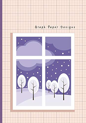 Graph Paper Designs: 2:3 Ratio Design Blank Knitter's Journal Graph Paper Notebook on Your Design Knitting Charts for Creative New Patterns Composition Notebook Snow Violet Window Theme