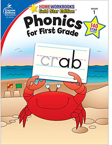 Carson Dellosa Phonics for First Grade Workbook, Consonants, Blends, Digraphs, Vowels, and Word Families Writing Practice, Language Arts Classroom or Homeschool Curriculum (Volume 11)
