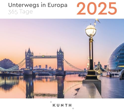 Unterwegs in Europa - KUNTH 365-Tage-Abreißkalender 2025: Tägliche Inspiration in Bild und Text. Kalender zum Aufhängen oder Aufstellen.