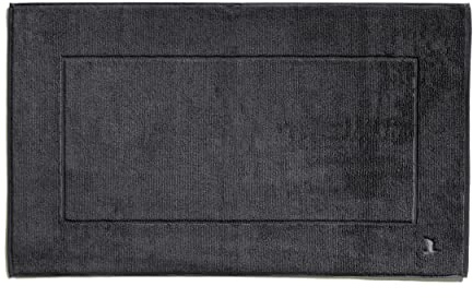 Möve Superwuschel Badteppich mit eingesticktem Logo, Baumwolle, Dark Grey, 60 x 100 cm