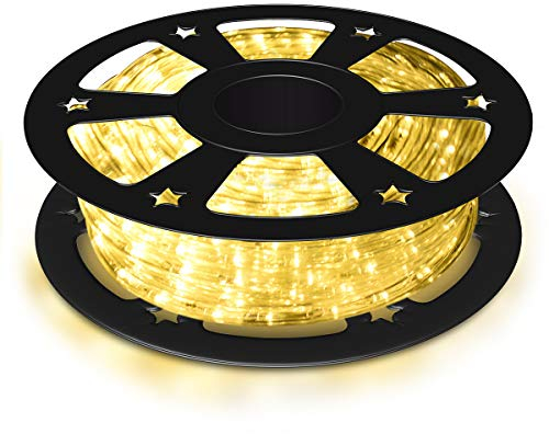 COSTWAY Lichterschlauch außen 20M, Lichtschlauch mit 720 LEDs, Lichterkette wasserfest, strombetrieben, LED Lichtschlauch für Dekoration, Party, Garten, Hochzeit (Warmweiß)