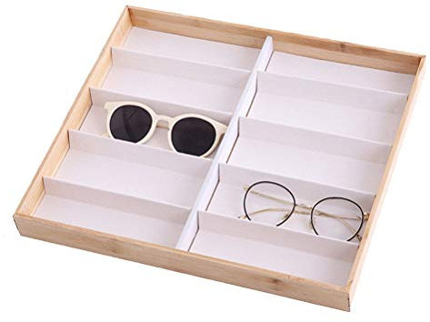 Brillenbox Brillen Display Brillenkoffer, Moderne Holz Sonnenbrillen Organizer Box Brillen-Speicher-Halter-Behälter Lesebrille Vitrine Eyewear Exhibition Showcase Brillenaufbewahrung Sonnenbrillen Auf