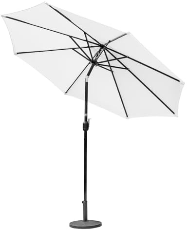 Harrier 2.7m Garden Parasol with Crank Handle & Tilt Function [5 Colour Options] – Outdoor Garden Patio Umbrella with Optional Waterproof Cover + Weights