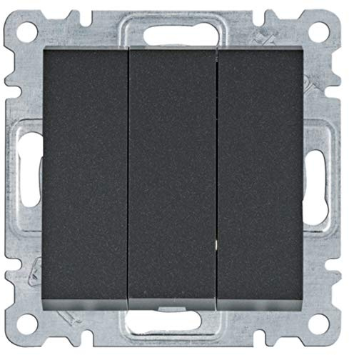 Interruptor triple Hager Lumina Intense WL0073 color Negro