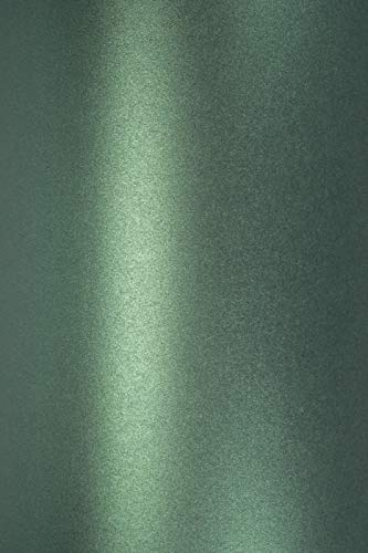 Netuno 50x Perlmutt-Grün Bastelkarton DIN A5 21 x 14,8 cm 250g Majestic Gardeners Green Feinkarton mit Perlglanz doppelseitig schimmernd Bastelkarton für Weihnachten Hochzeit Geburtstag