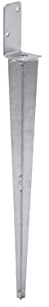TRIBECCO Einschlag-Bodenhülse L-Form für Vierkant-Holzpfosten Abmessungen 50 x 600 mm L-Pfostenträger zum Einschlagen in den Boden universeller L-Stützenschuh aus Stahl feuerverzinkt