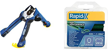 RAPID, 23468100, Pince à Grillage, avec Chargeur rapide, FP222 5-11 mm Vert & 40108797 VR16 Plastifiées vert, 400 pièces