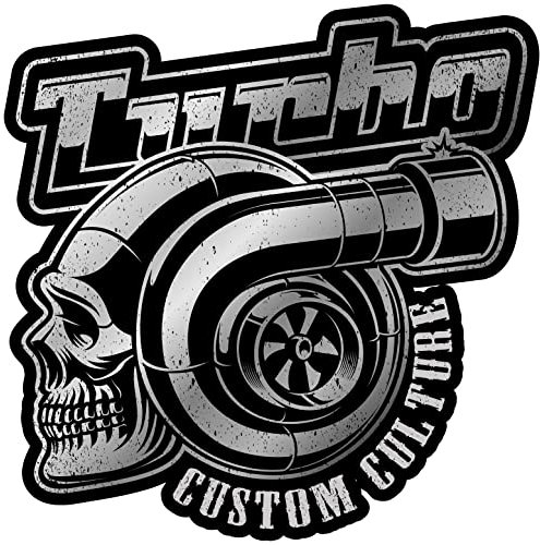 Samunshi Turbo Custom Culture Aufkleber Autoaufkleber für Motorrad Fahrrad Roller oder Auto Sticker Chopper Hot Rod Bopper Enduro Motocross Rockabilly Vinta (20x20cm Turbo Custom Culture)