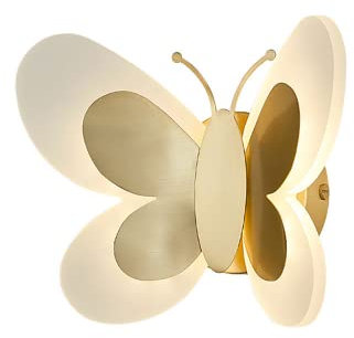 Jadssox LED-Wandleuchte Beleuchtungskörper Kupferwandleuchte in Schmetterlingsform, moderne Wandhalterung für den Innenbereich, 24 W, Wandleuchten, Wohnzimmer, Schlafzimmer, Wandfluter, 3-Farben-Modus