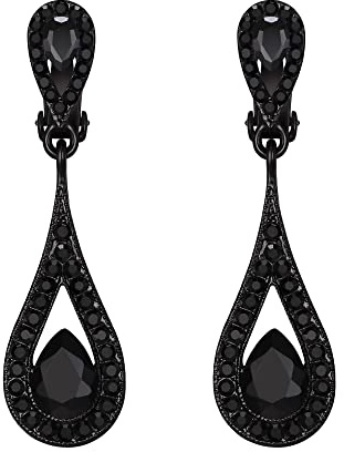 EVER FAITH österreichischen Kristall Ohrclips Damen Braut Luxus Teardrop Hochzeit Clip-On Ohrringe