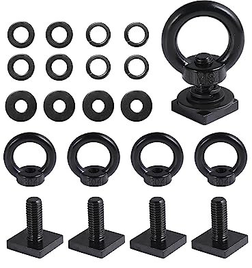 T Track Mount Tie Down Anker für Dachgepäckträger, M8 Heavy Duty Ring geformt Auge Schraube, Edelstahl T Bolt Auge Mutter Tie Down Ringe für die Aufnahme Bungee Cord, Seile, Haken