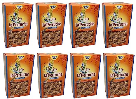 La Perruche 8x750g natürlicher brauner Zucker Rohrzucker Würfelzucker
