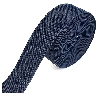 NEFLUM Bandas elásticas para Pantalones, 5 Metros, 10-50mm, Banda de Goma, Correas elásticas, Accesorios de Costura de Ropa DIY, Azul Marino, 10mm