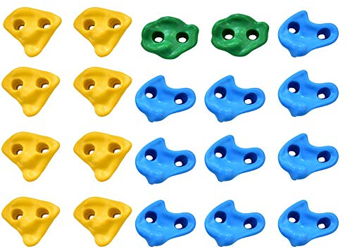 Leapiture 20 Stück Wand-Klettersteine, Bunte Schweinenasenform, Kletterfelsen, Klettertrainingssteine ​​für Kinder, Indoor-Outdoor-Spielplatz