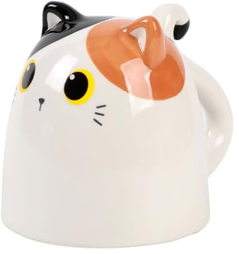 I-TOTAL® - Taza de cerámica Up & Down (ORANGE CAT) 300 ml