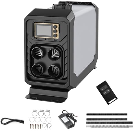 TRAGLO Calentador de Aire diésel Calentador de litera de estacionamiento 12/24 V Calentador de Invierno para Autocaravana Todo en uno portátil con Pantalla LCD Control Remoto Calefacción rápida