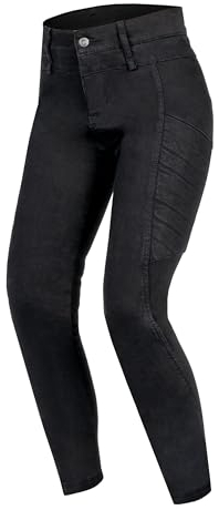 REBELHORN Ash Lady Motorradjeans Damen | Aramidfaser Futter | SAS-TEC Knie und Hüftprotektoren | Hohe Taille | Skinny Fit