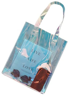 CALLARON Damen Tragetasche Tragetasche Für Den Strand Klare Tasche Schultertasche Einkaufstasche Holografische Taschen Für Frauen Handtaschen Damen Umhängetasche