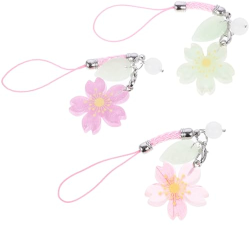 Artibetter Handyanhänger Mit Kirschblüten Design Usb Lanyard Für Kopfhörer Und Taschen Handgefertigtes Telefon Charme Für Smartphone Dekoration Und Alltag