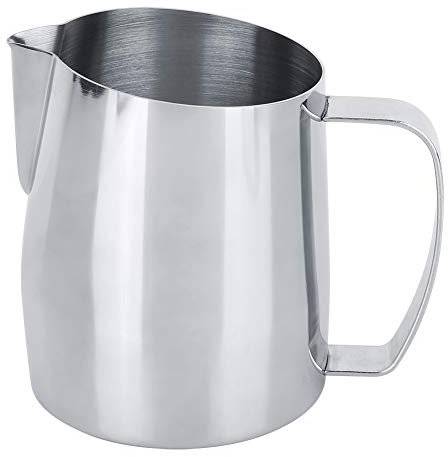 Stainless Steel Cappuccino Milk Jug Latte Art Coffee Making in Silver 400ml Capacity for Home