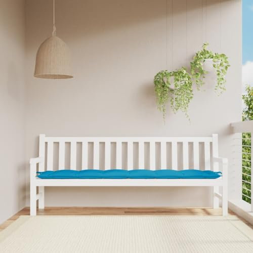 ZEYUAN Gartenbank-Auflage Hellblau 200x50x7 cm Oxford-Gewebe, Terrassenmöbel, Wetterfeste Bank, Outdoor Bank, Parkbank, Garten Banken, Deko Bank, Gartenmöbel - 361644