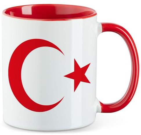 Huuraa tasse à café Drapeau de la Turquie Tasse à thé cadeau rouge 330 ml Drapeau de la Turquie Présent