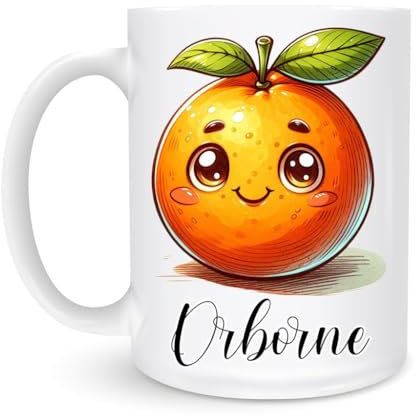 Tea Mug Orange Stoneware Coffee Mug Personalized Drinking Cup Modern White Mug with Handle for Beer Coffee 330Ml