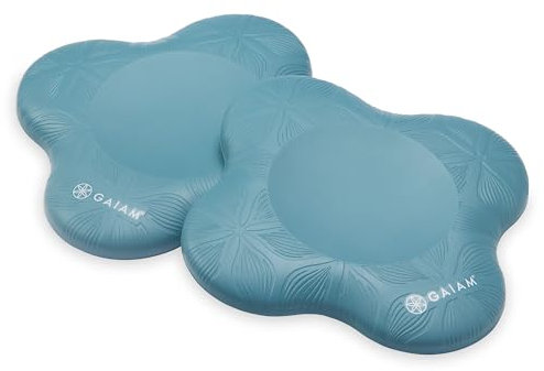 Gaiam Yoga Knee Pad Set (2-Pack) — Extra Thick 15mm Cushion for Knees, Elbows & Wrists — Foam Pads for Yoga, Pilates, Floor Workouts & Meditation — 7.6 Diameter, Travel-Friendly