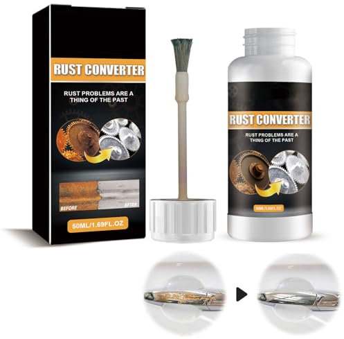 Rakiuty Primer Antiruggine per Auto,Convertitore di Ruggine e Primer,Convertitore Ruggine,Primer Antiruggine,Convertitore di Ruggine con Pennello,Convertitore di Ruggine 2 in 1 con Pennello (Bianco)