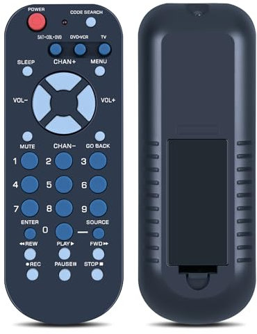 3-Device Palm-Sized Universal IR Remote Control for RCA, Replaces Most Major Remote Brands, Including for TV, DVD, VCR and Satellite Receiver, RCR503BE