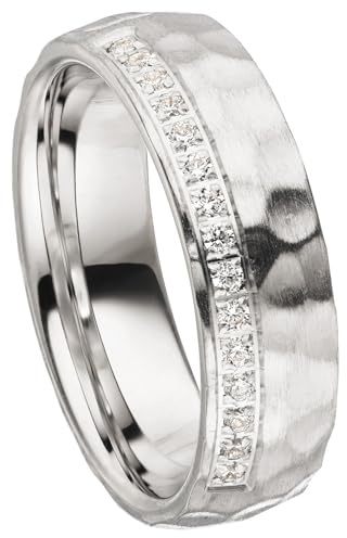 Kolibri Rings Damenring 15 Zirkonia Steine Sterling Silber 925 Ehering Verlobungsring Partnerring Freundschaftsring Ring - Inkl. Gravur und Etui