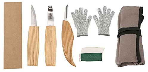 Holzschnitzwerkzeuge, Holzmeißel-Sets, Holzschnitzset, Schnitzmesser, Holzschnitzset, 5-teilig, Handholzgravur, Meißel, Messer, Löffel, Schnitzwerkzeug-Set für Heimwerker,