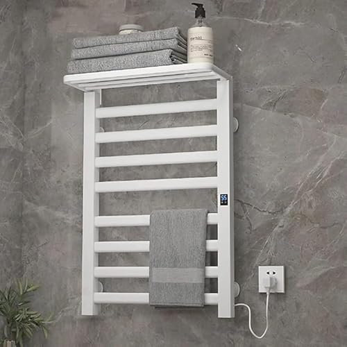 QJWM Scaldasalviette Elettrico Portasciugamani con Timer Scaldasalviette Elettrico a Parete Controllo del Tempo della Temperatura B
