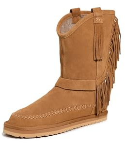Free People Women's Faye Fringe Pull On Slipper Boots, Honey, 8 Medium US