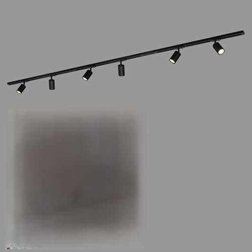 BRILONER - Set completo di binari, 6x spot GU10 orientabili, alimentazione, sistema di luci a binario per soffitto, binario per faretti, lampada a soffitto, plafoniera, faretto, 2,25m, nero