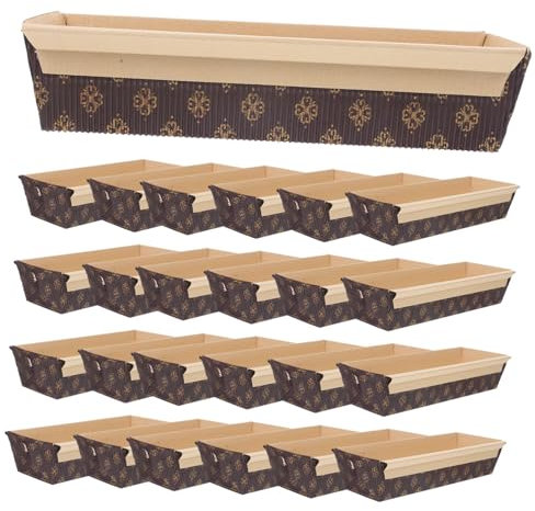 Veemoon Stampi Per Plumcake in Carta Rigida Ondulata, Teglie Usa e Getta Rettangolari Per Cottura Al Forno Di Pane, Set Da 25 Pezzi Per Feste e Imballaggio Da Forno