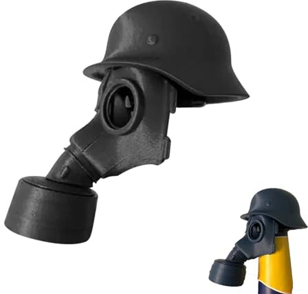 GM-30 Gasmaske Bierflaschenverschlüsse, Lustige Bierflaschen Soldaten Helm mit Maske, GM-30 Flaschenverschlüsse, Wiederverwendbare, Vintage-Militär-Design (Schwarz(1PC))